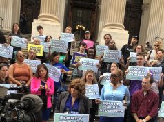 Strong Words Heard at ‘No Hate’ Rally, From Participants and Passersby